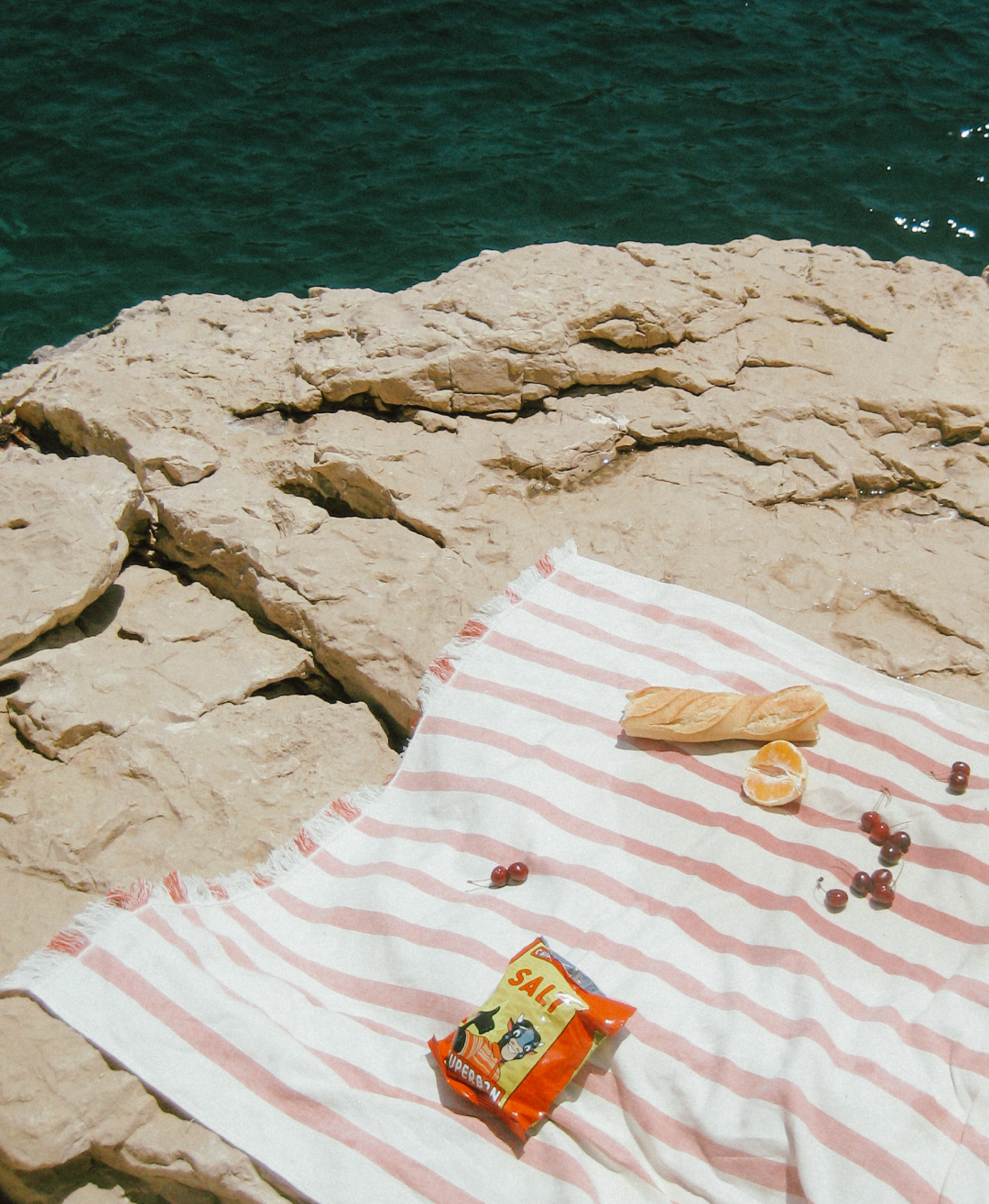 Cabana Stripe Beach Towel in Red