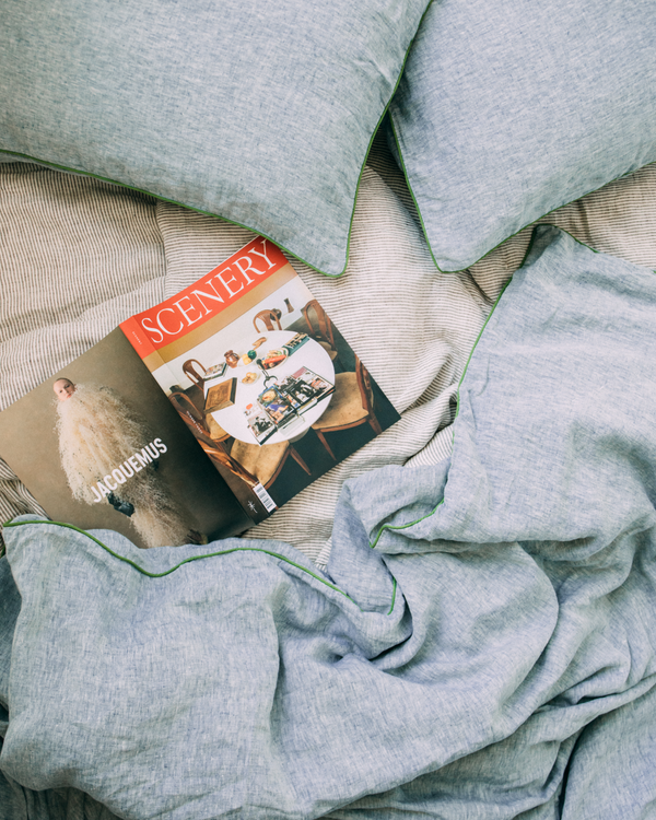 Shams in Indigo Chambray