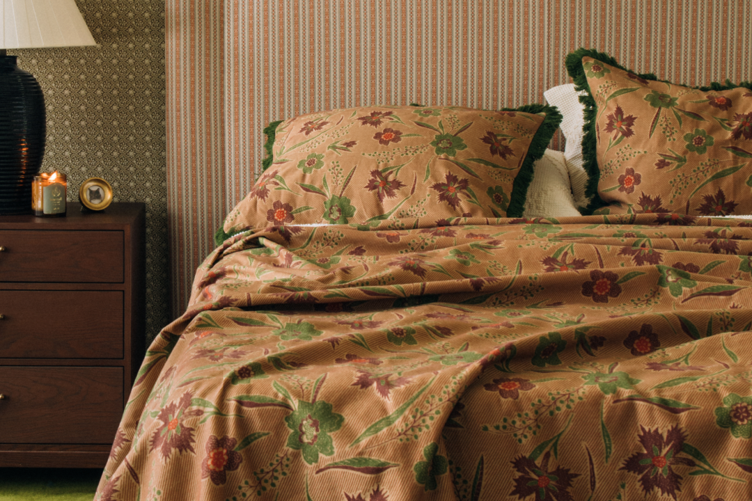 Aster Jacquard Shams with Fringe in Vert