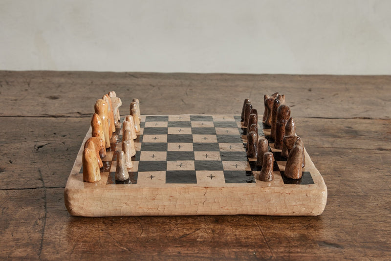 Black Earthenware Chess Set - Nickey Kehoe