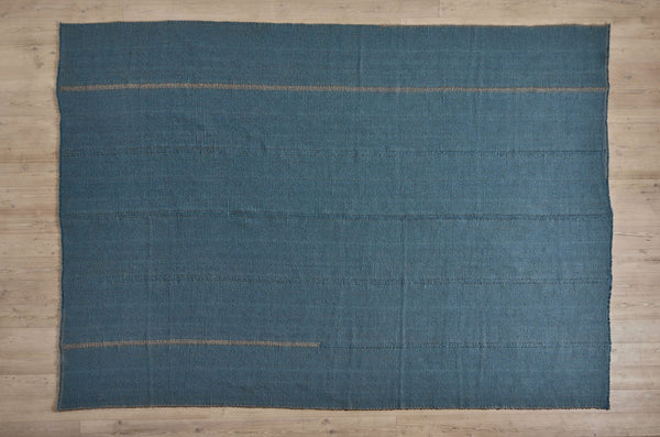 Blue Wool Kilim, 10' x 14'4 - In Stock - Nickey Kehoe