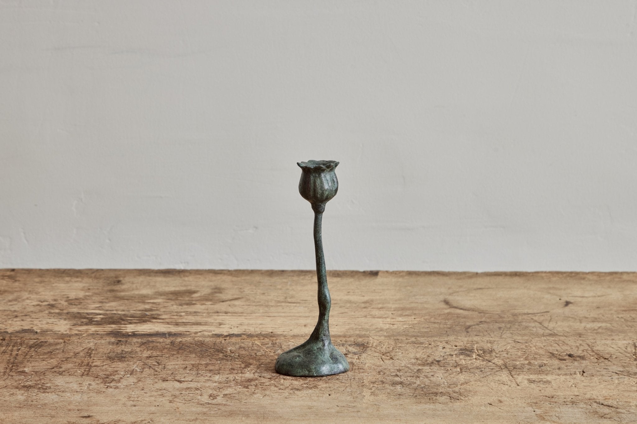 Bronze Poppy Candlestick 9" - Nickey Kehoe