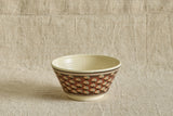Small Mochaware Serving Bowl in Red Brick Cat Eyes