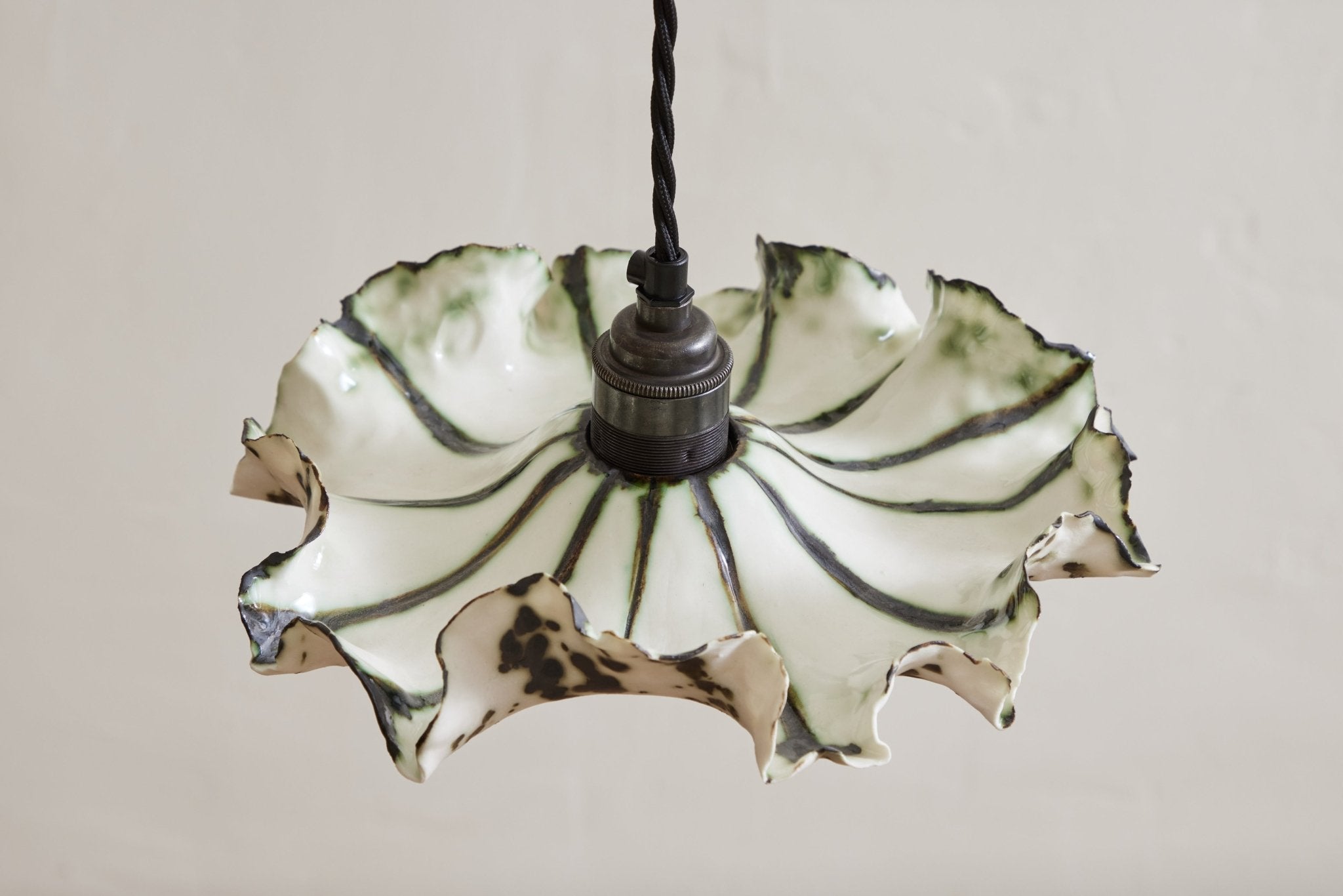 Green Jellyfish Pendant, 10 in.