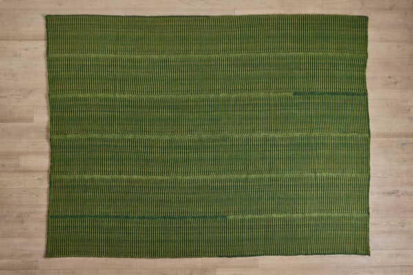 Green Wool Kilim, 9'9 x 11'11 - In Stock - Nickey Kehoe