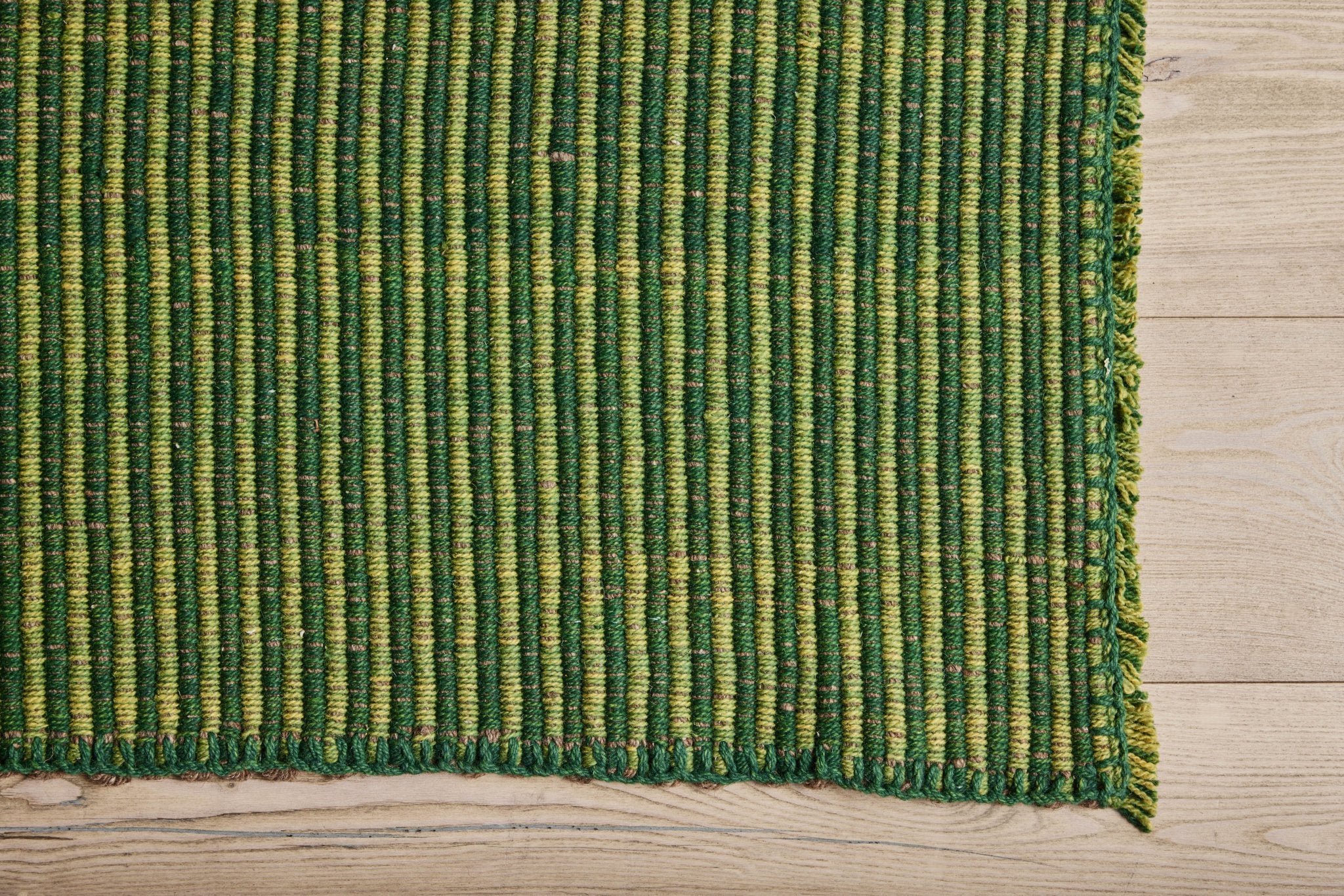 Green Wool Kilim, 9'9 x 11'11 - In Stock - Nickey Kehoe