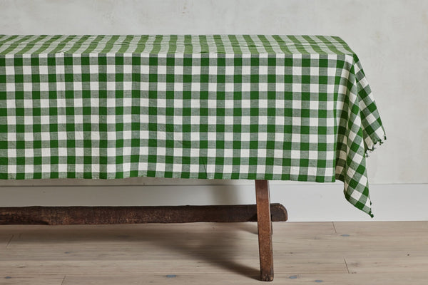 Heather Taylor Home, Gingham Tablecloth in Hunter - Nickey Kehoe