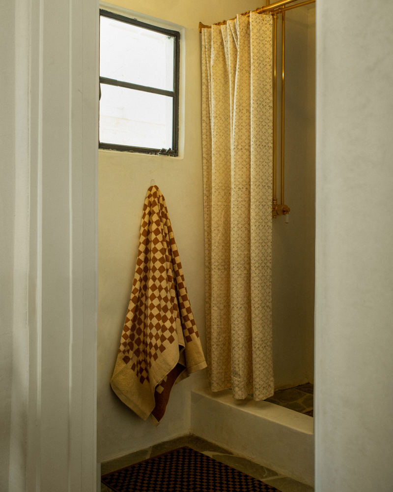 Nickey Kehoe Shower Curtain, Chestnut Lattice