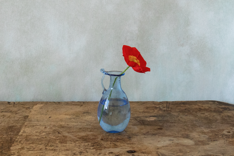 La Soufflerie Amour Avec Anse Vase in Light Blue