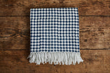 Les Indiennes, Tania Reverse Bed Throw With Fringe, Indigo - Nickey Kehoe