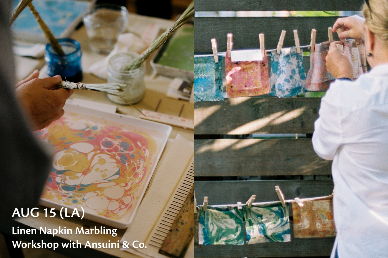 Linen Napkin Marbling Workshop