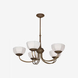 Shown in Antique Brass finish with shades SH-223X-WHT-LIN
