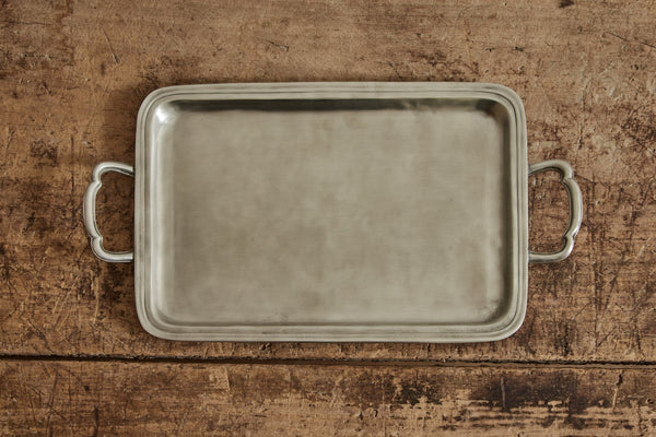 Match Pewter, Lago Rectangle Tray with Handles - Nickey Kehoe