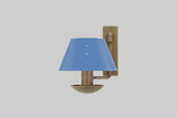 Shown in Antique Brass with Sherwin-Williams 6537 Luxe Blue Shades, Hard Wired