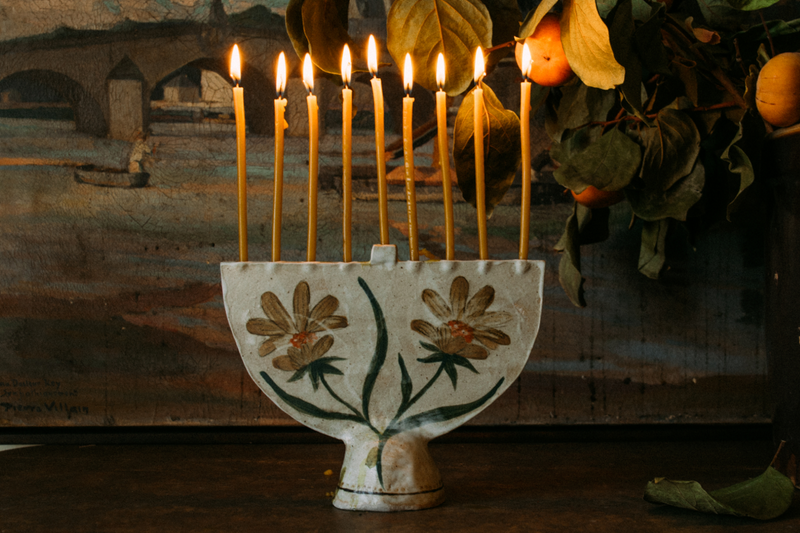 Ceramic Menorah, Botanical