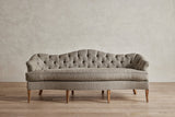 Shown in Customer's Own Material (Wells Classic Cloth Eleanor Licorice) and Natural Oak
