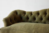 Shown in Libeco Moss Stonewash Linen and Natural Oak