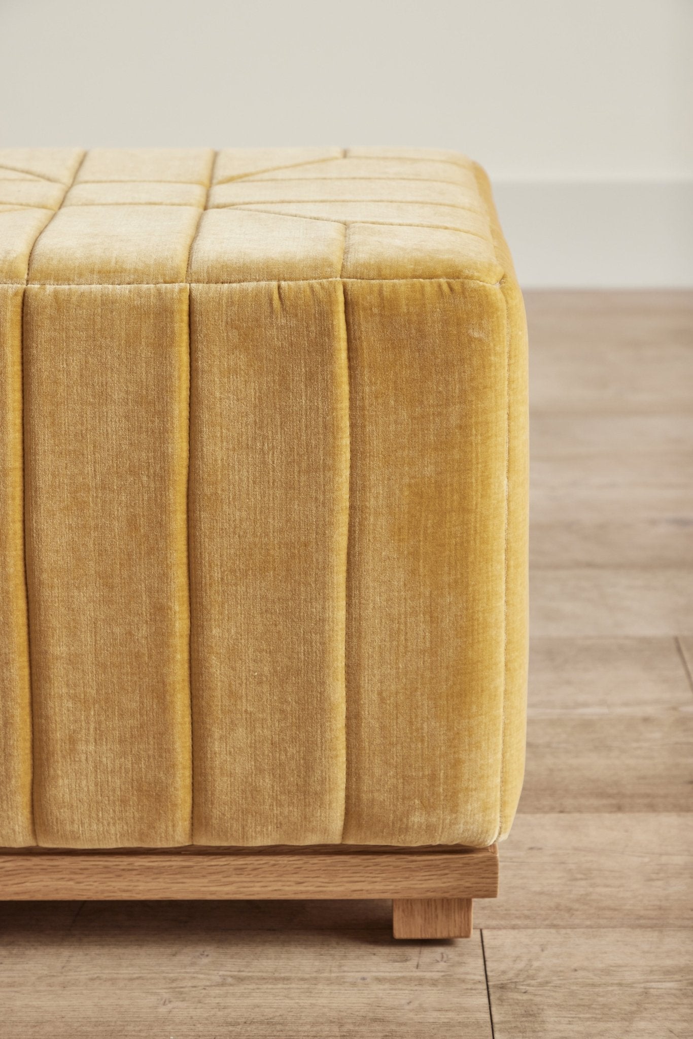 Shown in Customer's Own Material (George Spencer Mustard Velvet) And Natural Oak 