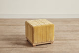 Shown in Customer's Own Material (George Spencer Mustard Velvet) And Natural Oak