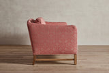Shown in Customer's Own Material  (Italian Jacquard in Antique Pink and Taupe) and Natural Oak