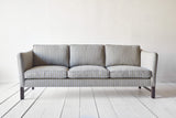 Shown in Customer's Own Material (Wells Textiles Basque Leaf) and Dark Oak