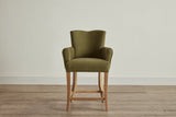 Shown in Customer's Own Material (Libeco Stonewashed Linen in Moss) and Natural Oak
