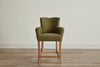 Shown in Customer's Own Material (Libeco Stonewashed Linen in Moss) and Natural Oak|Inquire for Pricing