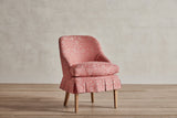 Shown In Box Pleat Skirt in Italian Jacquard in Antique Pink And Natural Oak