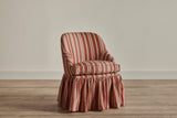 Shown in Long Ruched Skirt Marvis Misa Moire Stripe in Coral