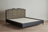 Shown in Ebony and Pat McGann Fabric (Neeru Kumar/ Window Weave/ Zinc) in Eastern King