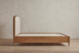 Shown in Natural Oak and Customer's Own Material (Harwood House Ziggy in Cream) in Queen