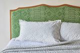 Shown in Natural Oak and Customer's Own Material (Guy Goodfellow Emerald Fez Weave) in Queen
