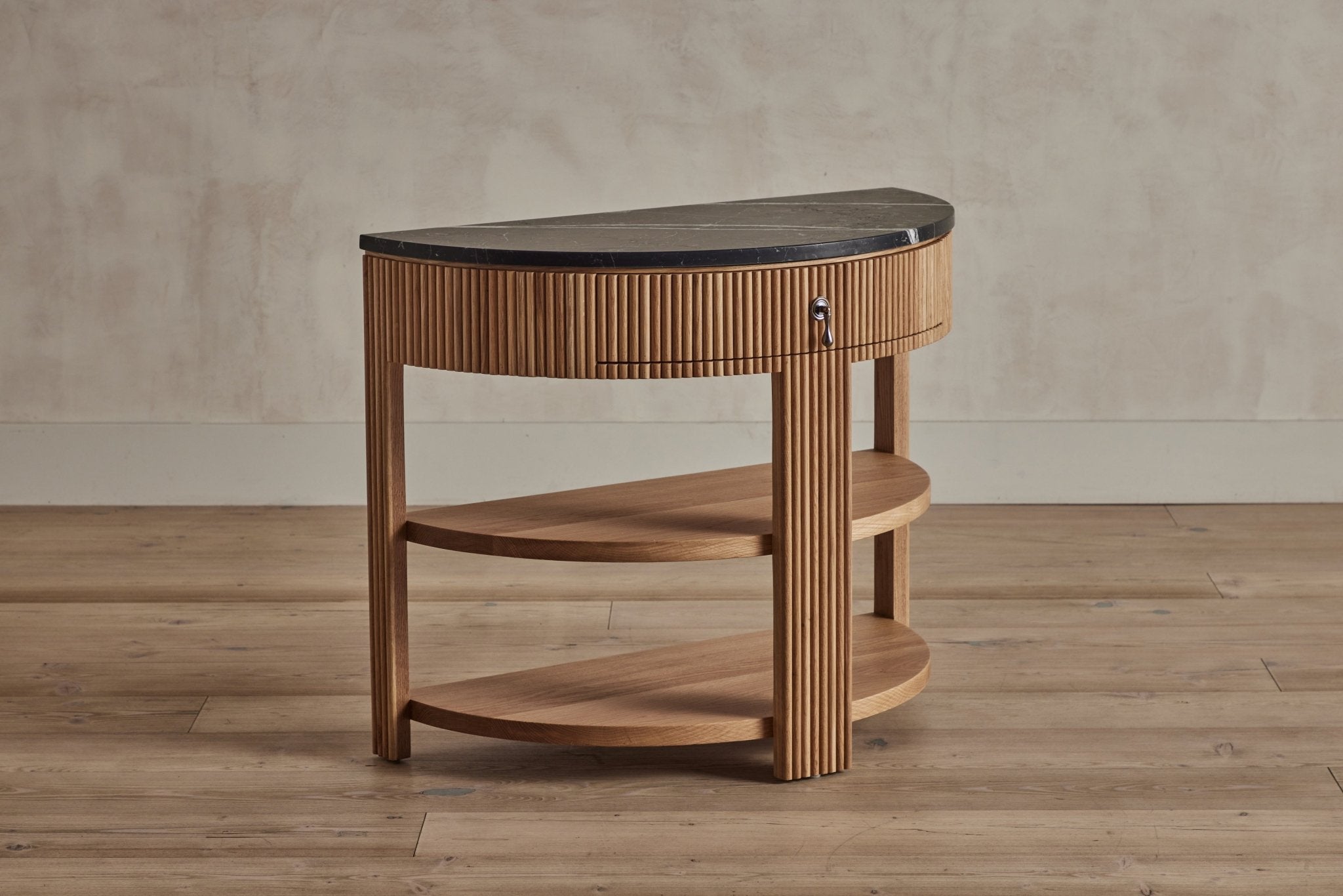 Shown in Natural Oak with Marble Top