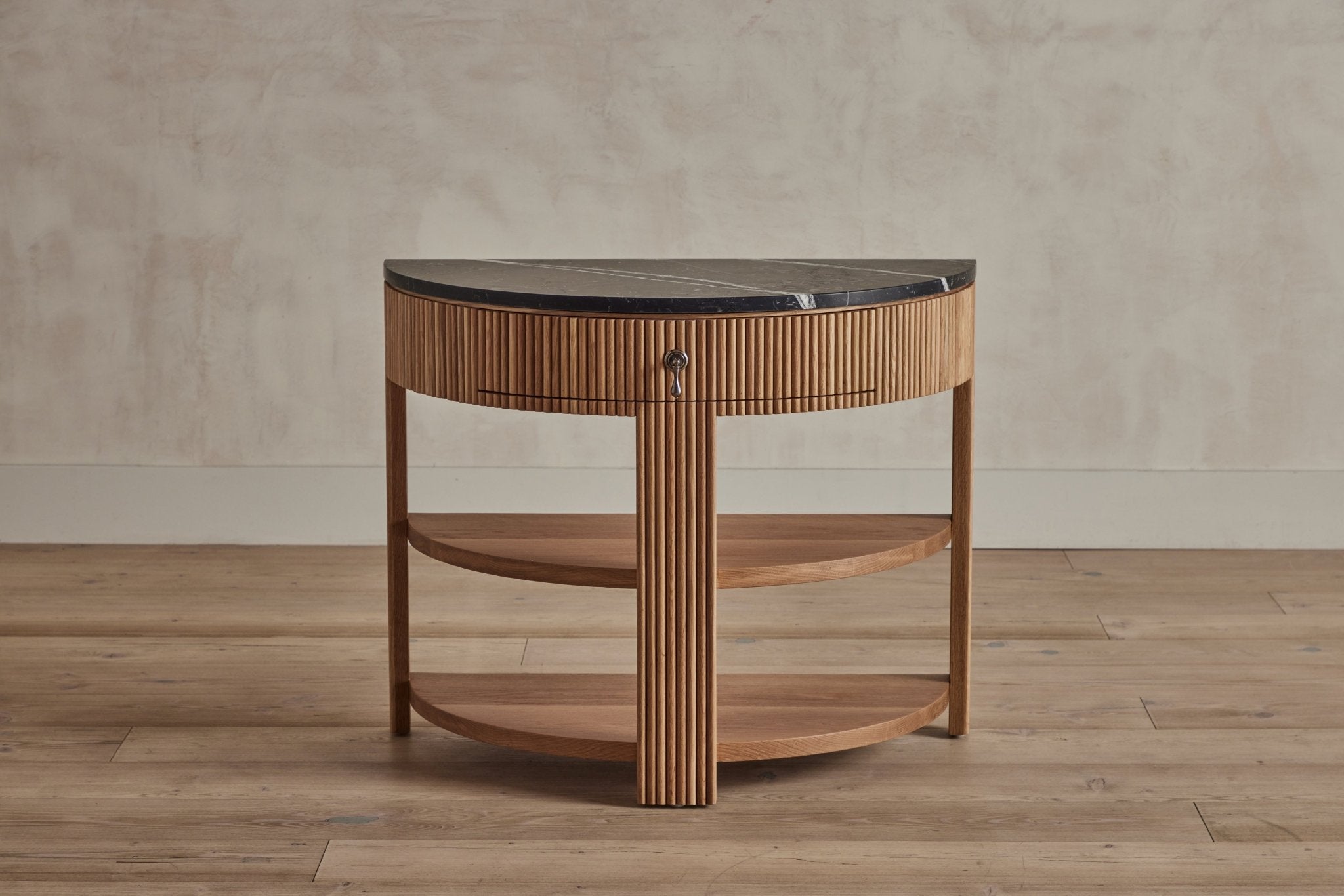 Shown in Natural Oak with Marble Top