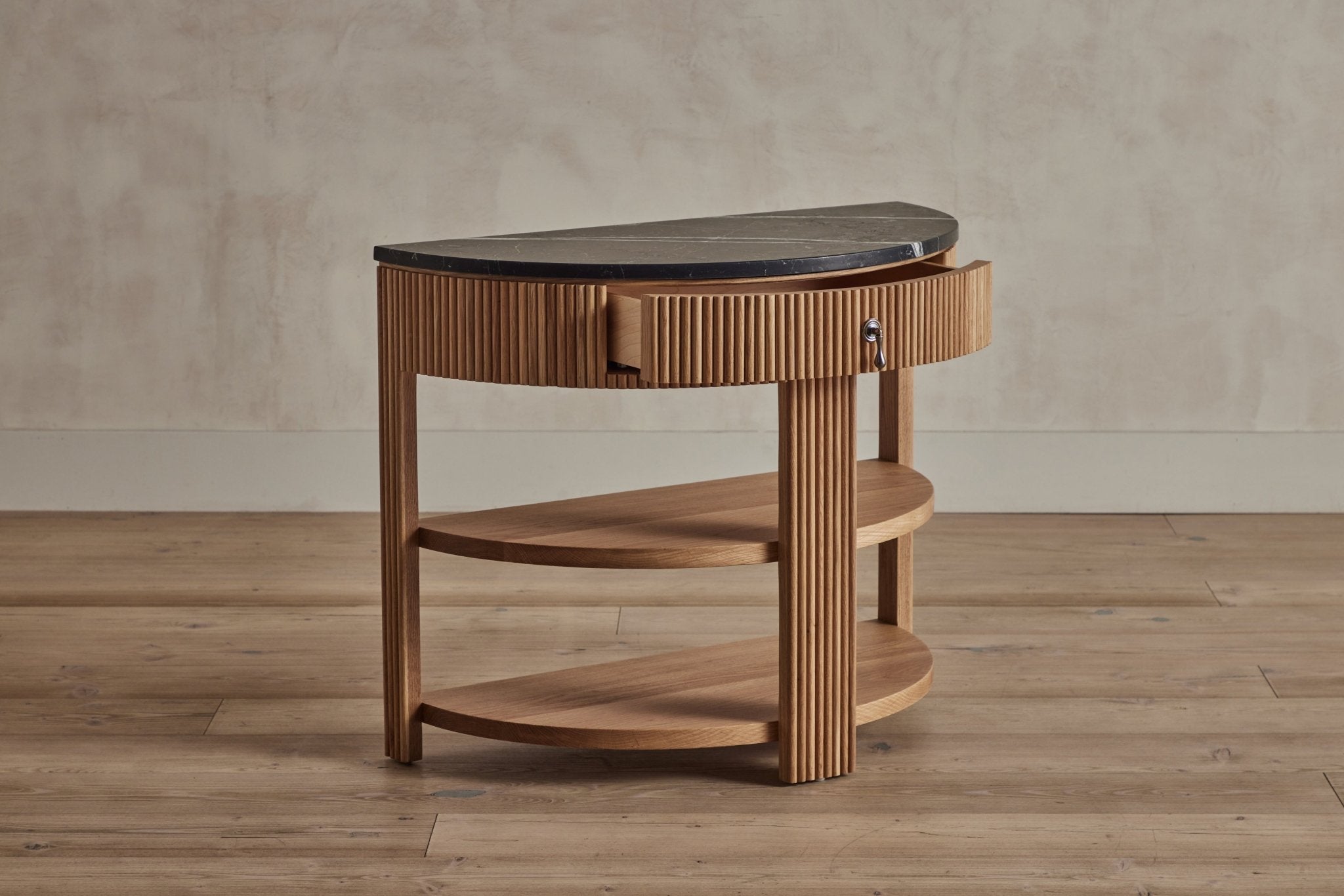 Shown in Natural Oak with Marble Top