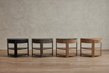 Shown in Ebony, Smoked and Natural Oak with Negro Marquina; Natural Oak with wood top
