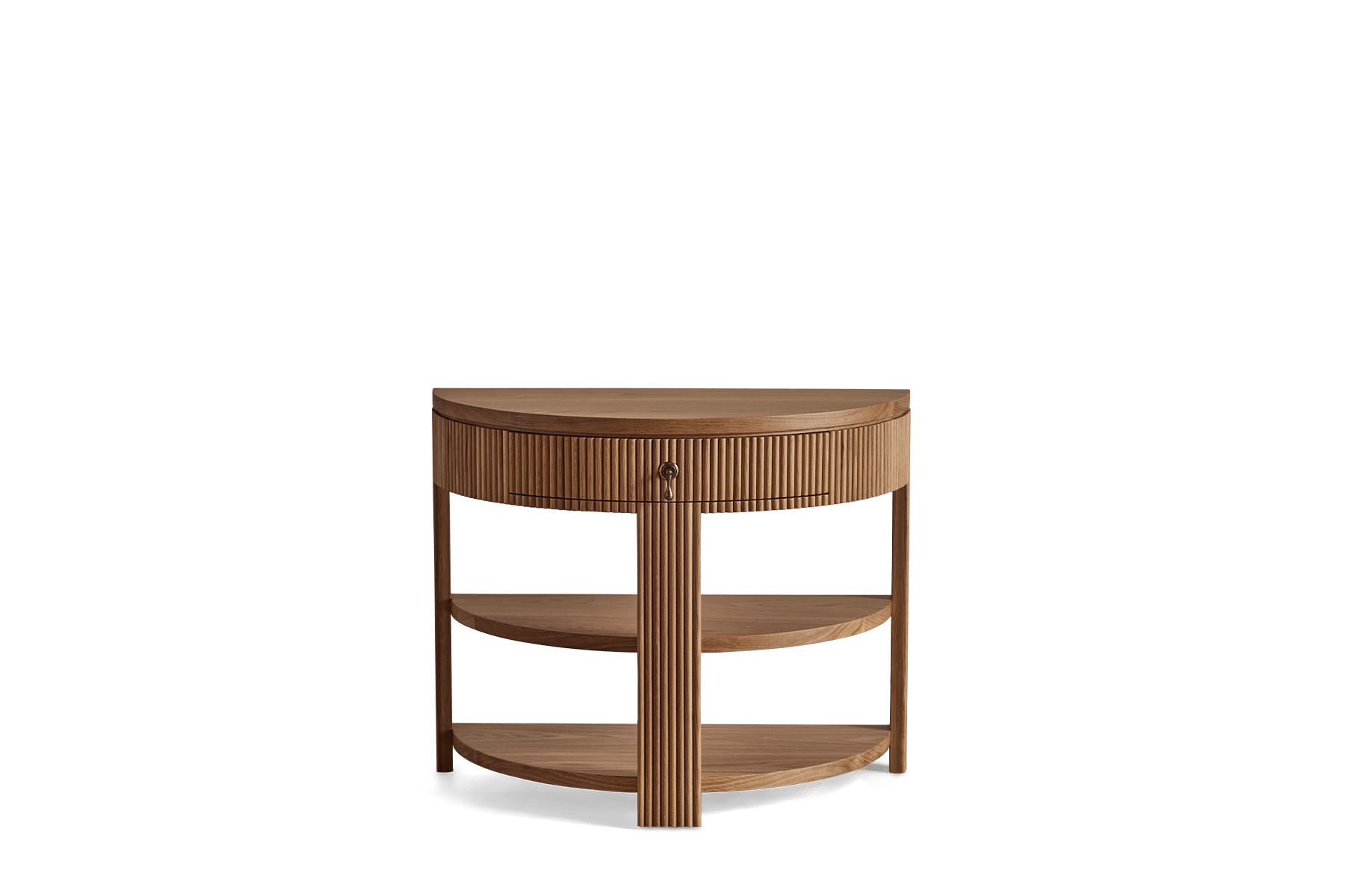 Nickey Kehoe Demilune Side Table, Wood Top - Nickey Kehoe