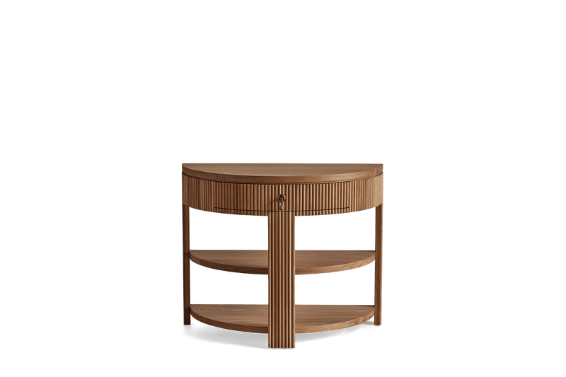 Nickey Kehoe Demilune Side Table, Wood Top - Nickey Kehoe