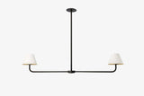 Shown in Blackened Steel Finish with regular shades in White finish and Hewn Brass Lacquered interior