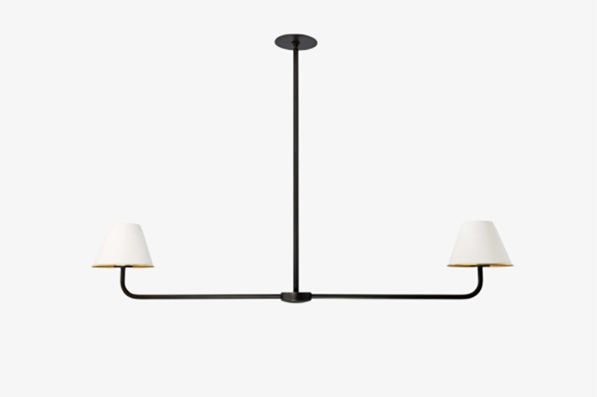 Shown in Blackened Steel Finish with regular shades in White finish and Hewn Brass Lacquered interior