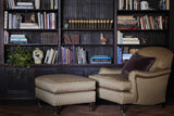 Shown in Howe Satin Stripe and Dark Oak with Matching Chair, Large Size