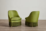 Shown in Customer's Own Material (Marvic Misa Moire Plain Fern and Samuel & Sons Astrid Bullion Fringe 09 Basil)