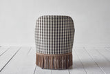 Shown in Customer's Own Material (Wells Textiles Sonoma Check) and Dark Oak