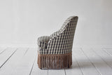 Shown in Customer's Own Material (Wells Textiles Sonoma Check) and Dark Oak