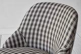Shown in Customer's Own Material (Wells Textiles Sonoma Check) and Dark Oak