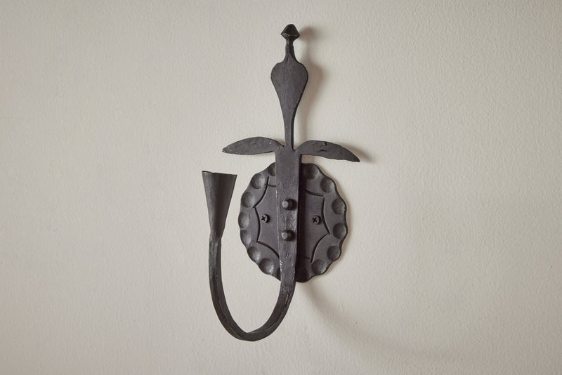 Nickey Kehoe Forged Iron Candle Wall Sconce - Nickey Kehoe