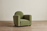 Shown in Customer's Own Material (Holland & Sherry Rambouillet Basil with Howe Leather Piping in Tobacco) and Dark Oak
