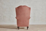 Shown in Customer’s Own Material (Robert Allen Plush Checkers) and Dark Oak