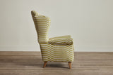 Shown in Customer’s Own Material (George Spencer Design Check Stripe Lime) and Natural Oak