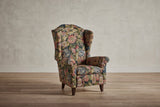 Shown in Customer’s Own Material (Pierre Frey Verdere Flamande in Rouge Vert) and Saddle